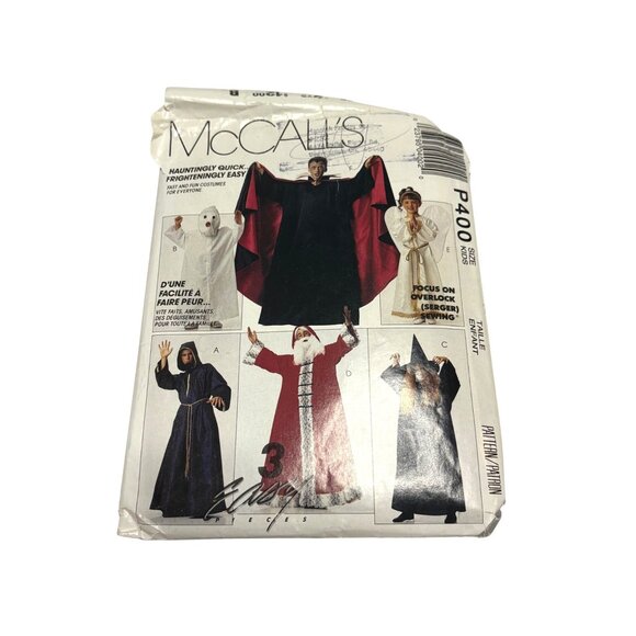 McCalls P400 Kids Halloween Costume Pattern Angel Ghost Wizard Witch Cosplay - Picture 1 of 5
